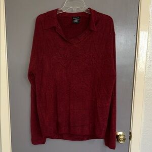 George Women's Deep Red Scoop Neck Sweater LARGE